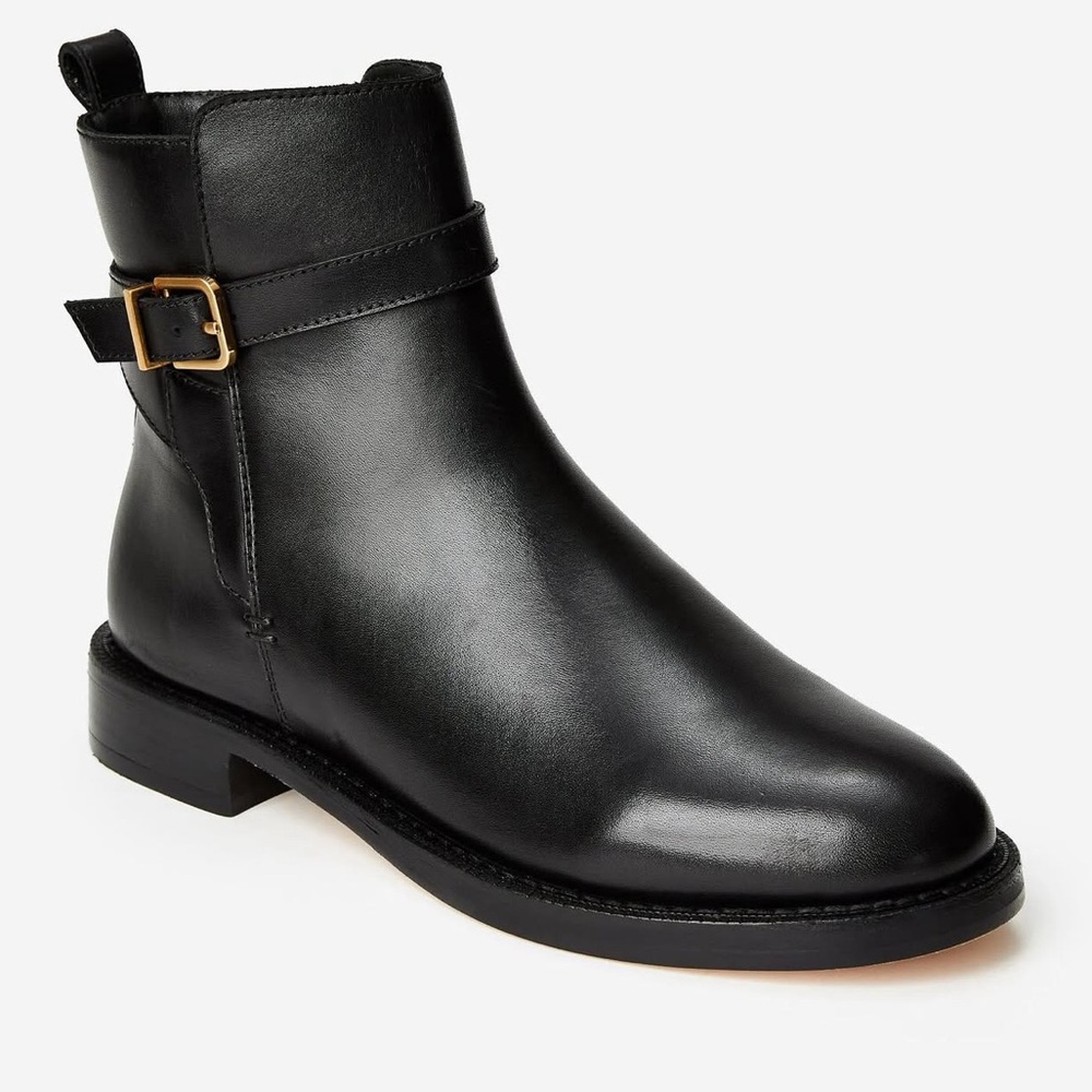 J. McLaughlin Sascha ankle black boot size 8 zipper minimalist luxury bamboo